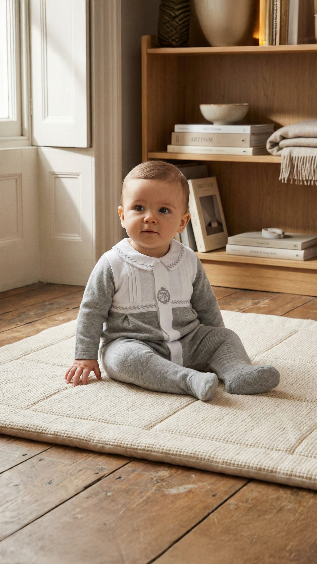 Erkek Bebek Kadife Tulum