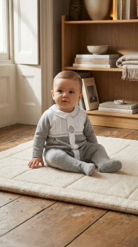 Erkek Bebek Kadife Tulum