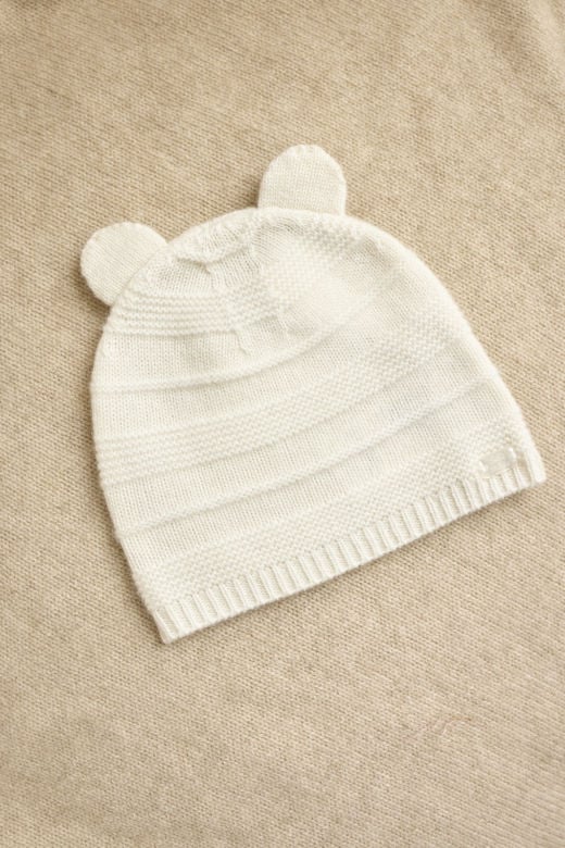Bebek Ekru Yün Bone