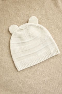 Bebek Ekru Yün Bone