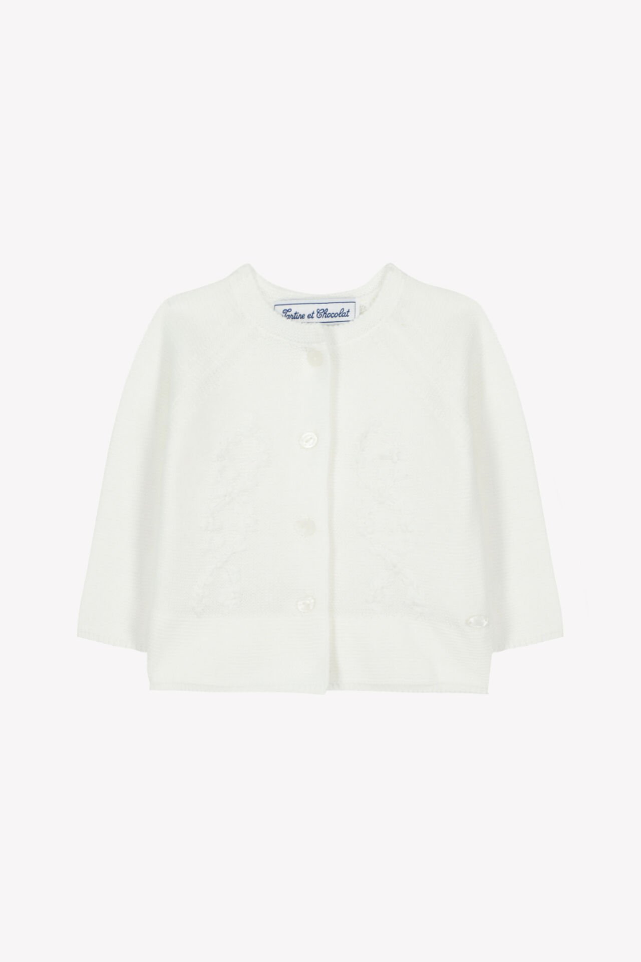 Kız Bebek Çiçek Nakışlı Coton Hırka