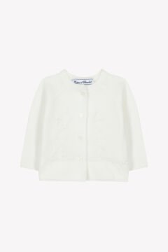 Kız Bebek Çiçek Nakışlı Coton Hırka