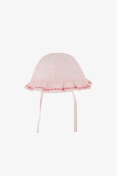 Kız Bebek Çizgili Coton Şapka