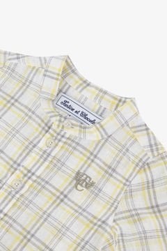 Erkek Çocuk Kareli Coton - Keten Gömlek