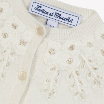 Kız Bebek Nakışlı Triko Hırka