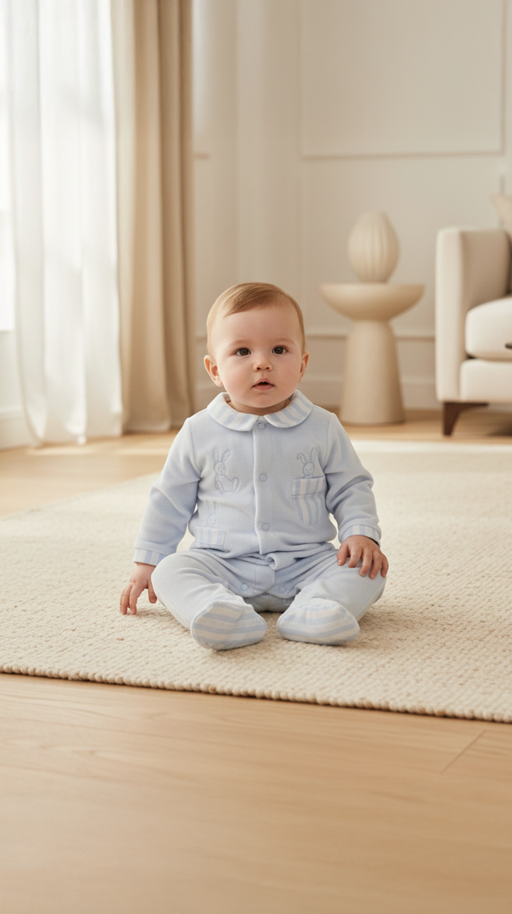 Erkek Bebek Kadife Tulum