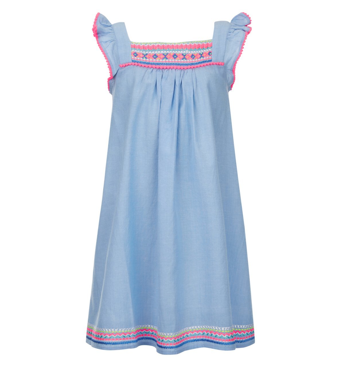Kız Çocuk Mavi Koton Elbise