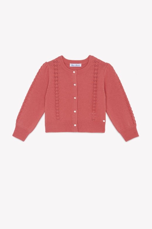 Kız Çocuk Ajurlu Triko Hırka