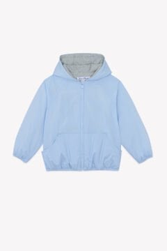 Erkek Çocuk Mavi Kapüşonlu Mevsimlik Mont