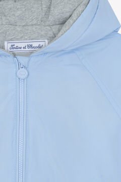 Erkek Çocuk Mavi Kapüşonlu Mevsimlik Mont