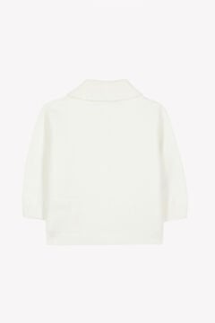 Erkek Bebek Ekru Cepli Pamuklu Hırka