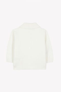 Erkek Bebek Ekru Cepli Pamuklu Hırka