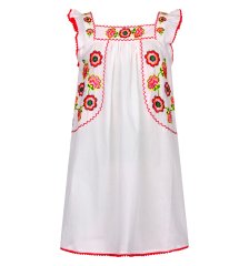 Kız Çocuk İşlemeli Koton Elbise