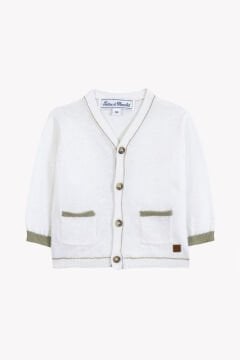 Erkek Bebek Ekru Keten-Coton Hırka