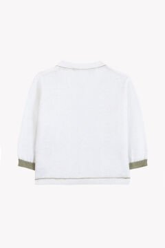 Erkek Bebek Ekru Keten-Coton Hırka