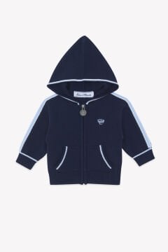 Erkek Bebek Kapüşonlu Marine Hırka
