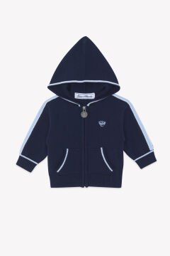 Erkek Bebek Kapüşonlu Marine Hırka