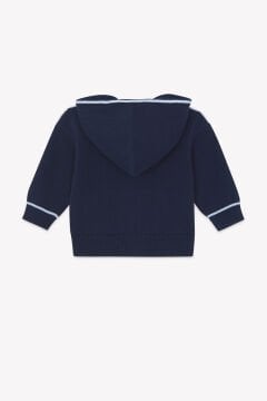 Erkek Bebek Kapüşonlu Marine Hırka