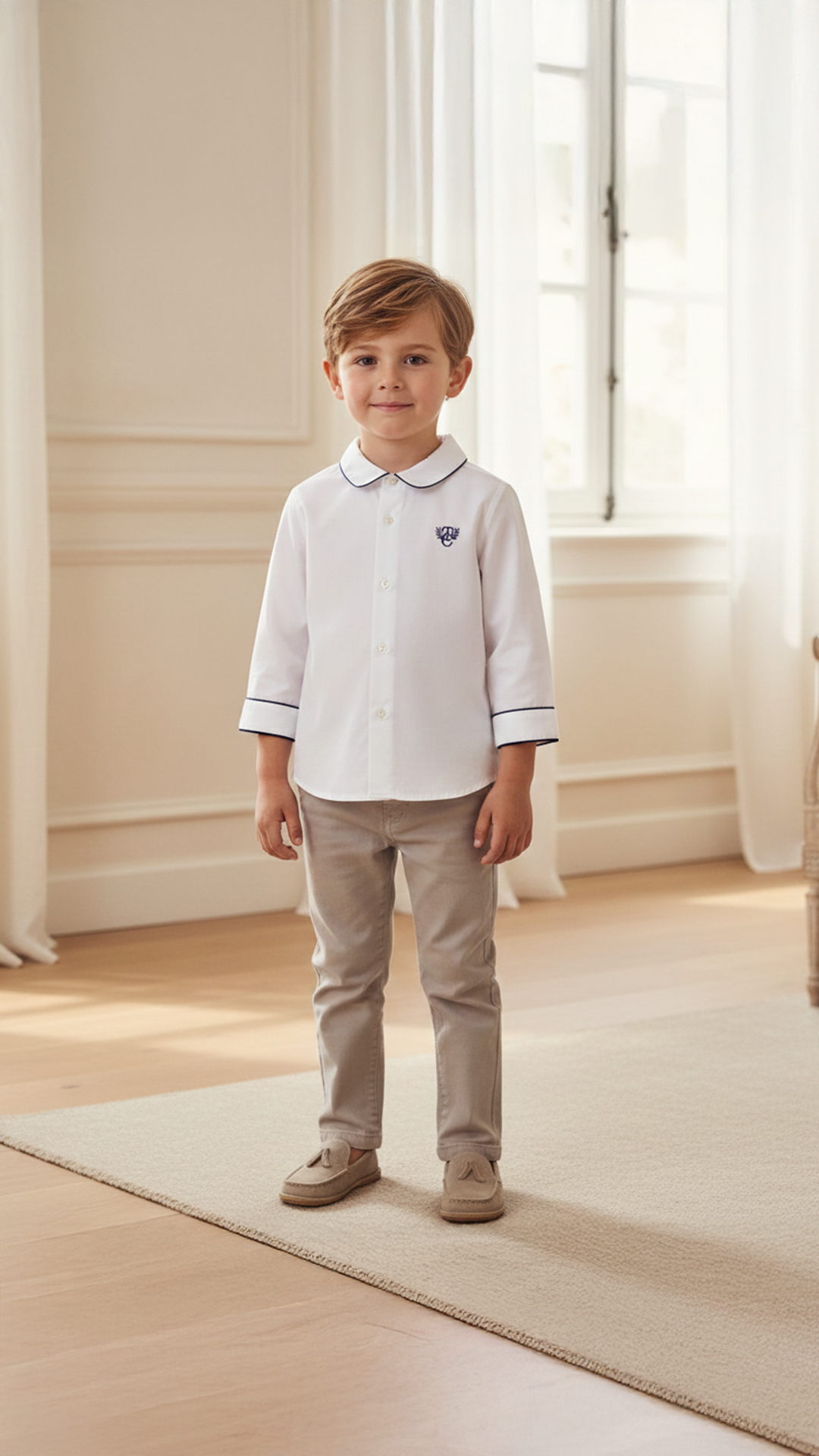 Erkek Çocuk Armalı Koton Gömlek