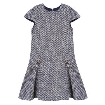 Kız Çocuk Kısa Kollu Yuvarlak Yaka Elbise