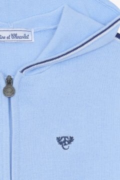 Erkek Çocuk Mavi Kapüşonlu Hırka