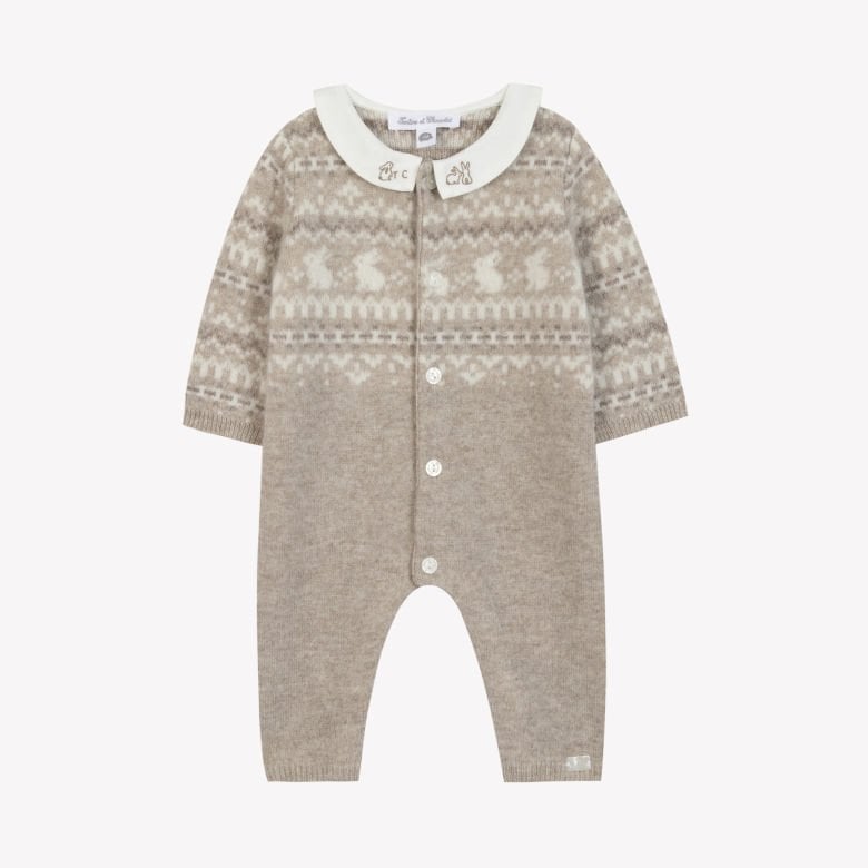 Erkek Bebek Desenli Yün Combilong