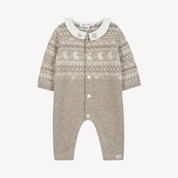 Erkek Bebek Desenli Yün Combilong