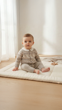 Erkek Bebek Desenli Yün Combilong