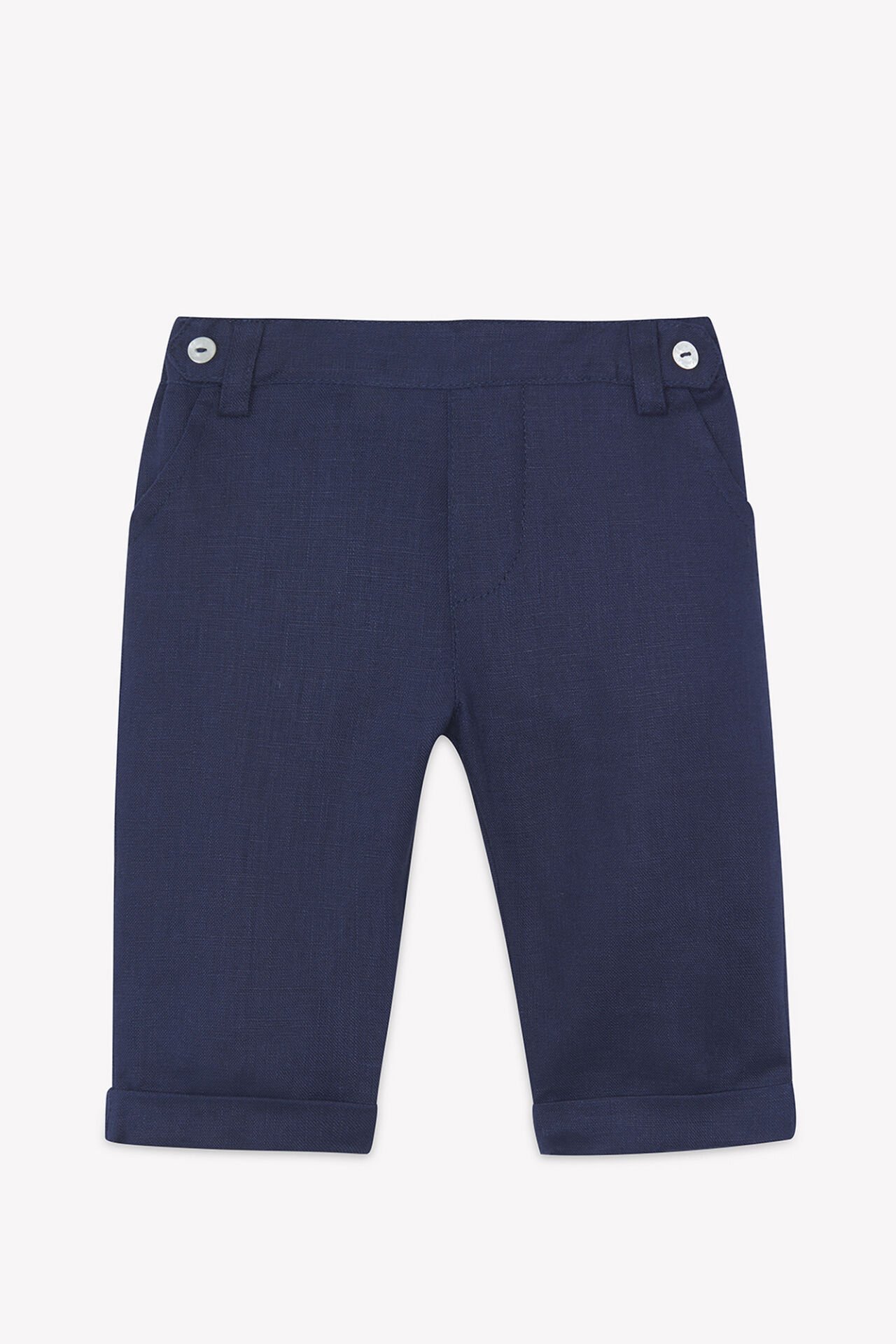 Erkek Bebek Marine Keten Pantalon