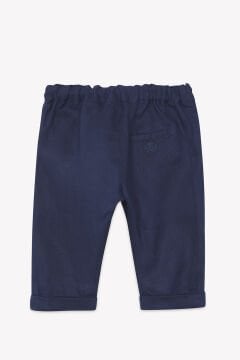 Erkek Bebek Marine Keten Pantalon
