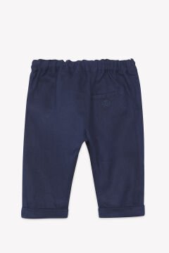 Erkek Bebek Marine Keten Pantalon