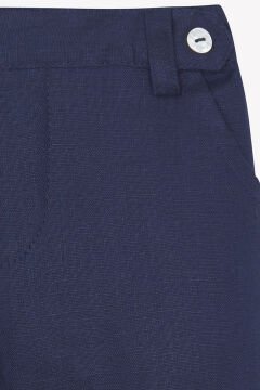 Erkek Bebek Marine Keten Pantalon