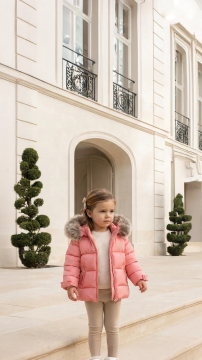 Kız Bebek Kapüşonlu Dudun Mont