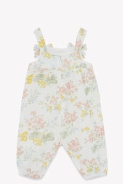 Kız Bebek Çiçek Desenli Coton Tulum