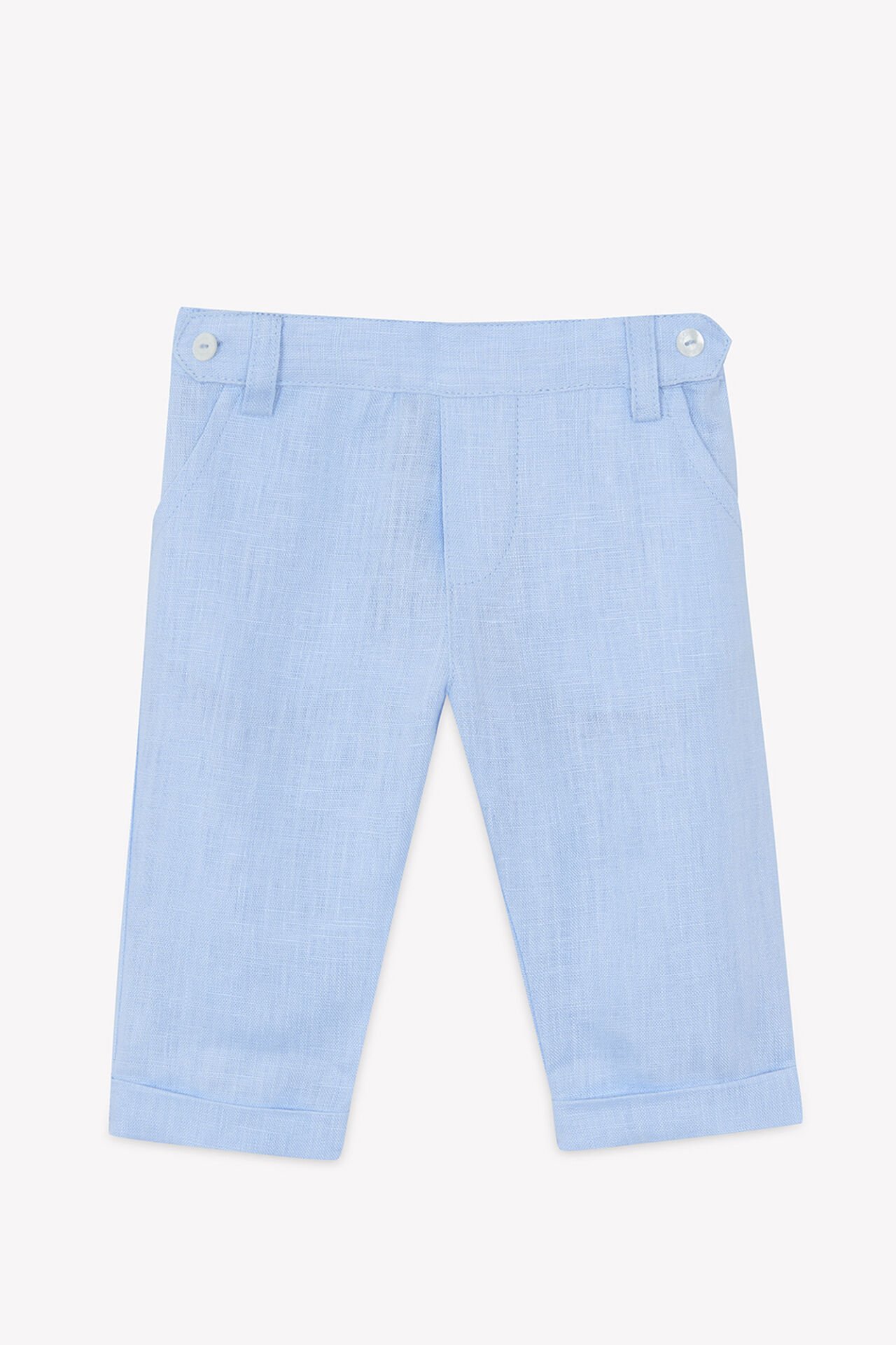 Erkek Bebek Mavi Keten Pantalon