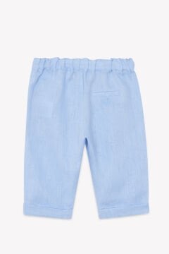 Erkek Bebek Mavi Keten Pantalon