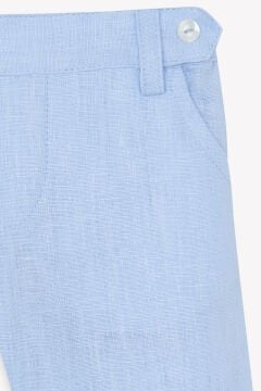 Erkek Bebek Mavi Keten Pantalon
