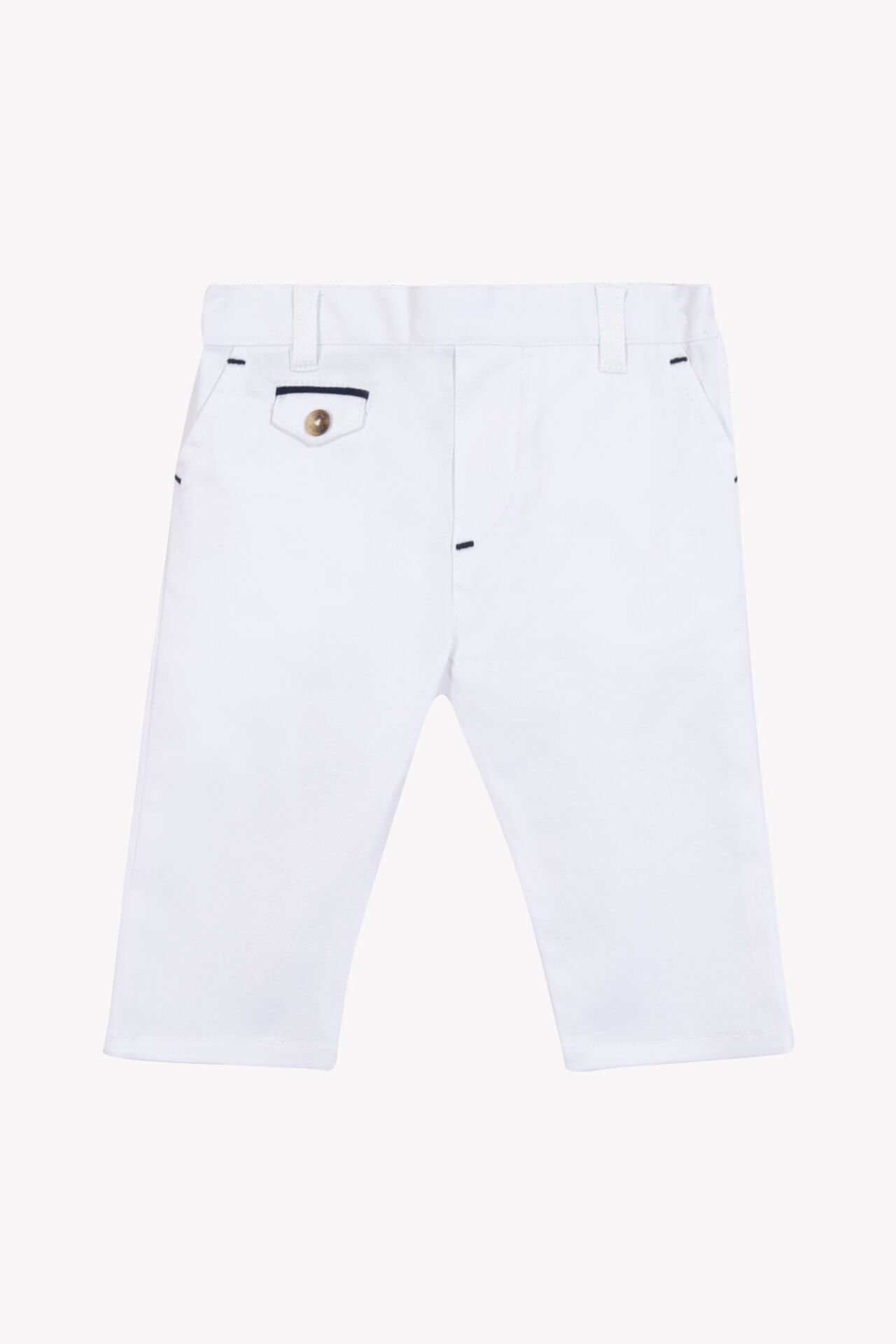 Erkek Bebek Beyaz Coton Pantalon