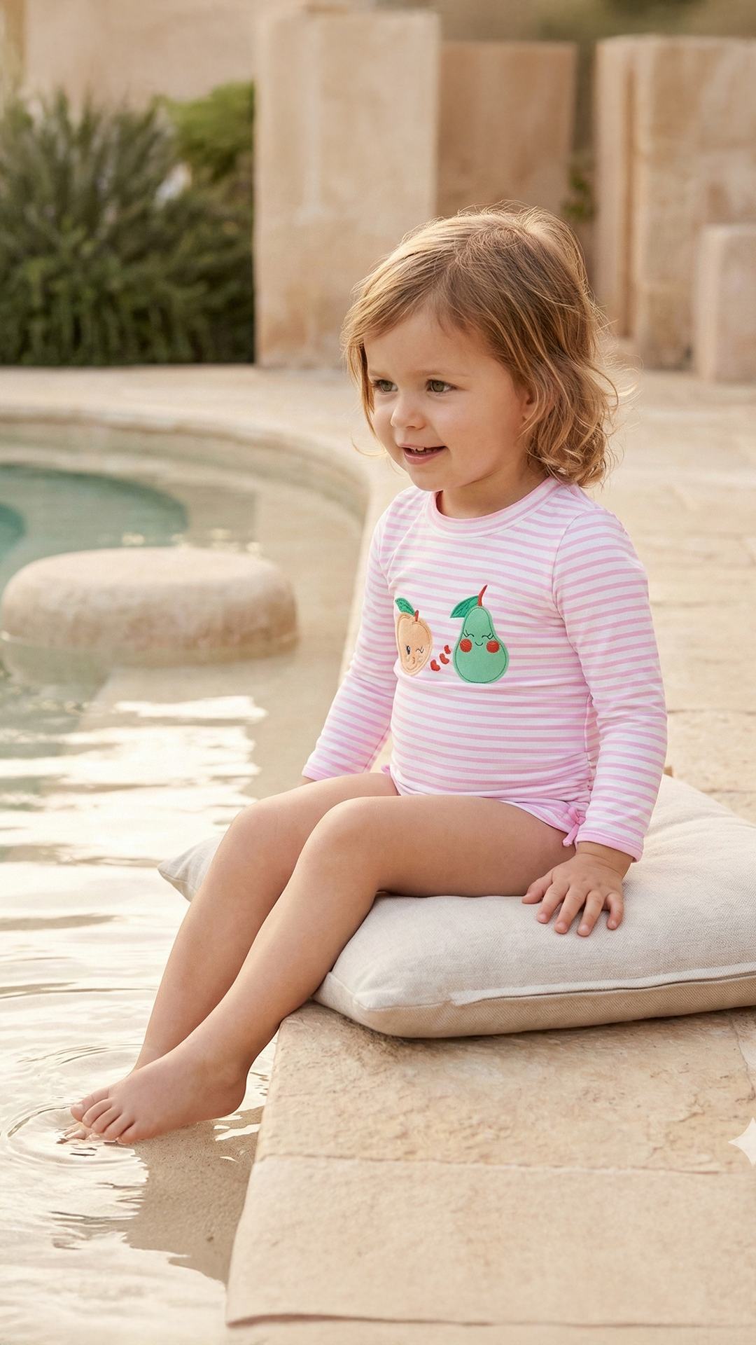 Kız Bebek UV Korumalı T-Shirt Fruit Friends