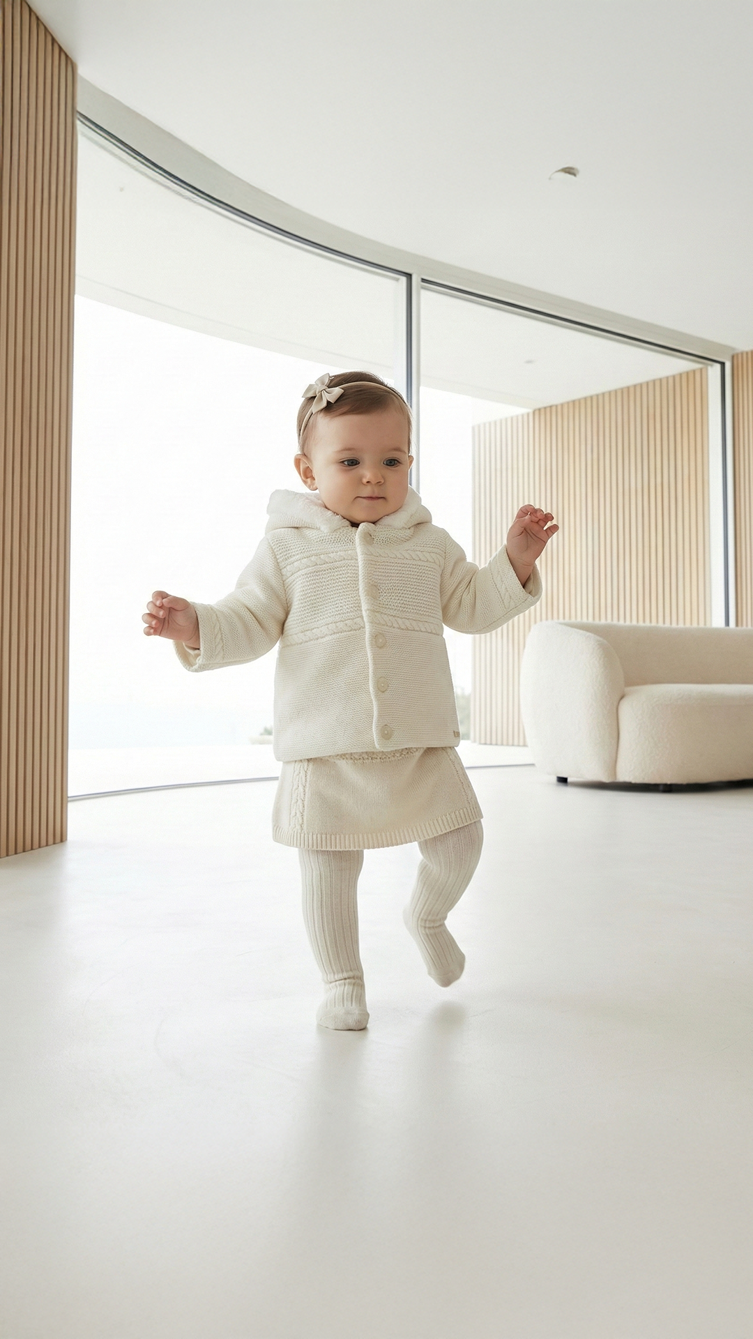 Bebek Muflonlu Triko Manto