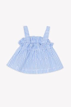 Kız Bebek Askılı Bluz + Şort Set Mavi