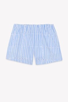 Kız Bebek Askılı Bluz + Şort Set Mavi