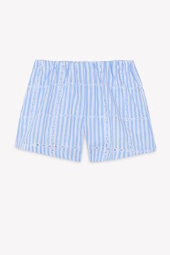 Kız Bebek Askılı Bluz + Şort Set Mavi