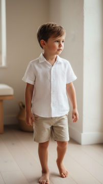 Erkek Bebek & Çocuk Keten Gömlek