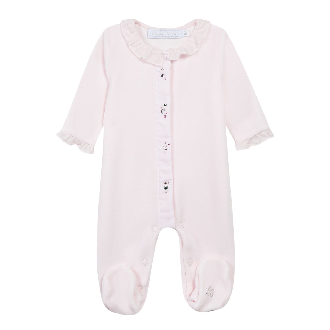 Kız Bebek Önden Açılan Kadife Tulum