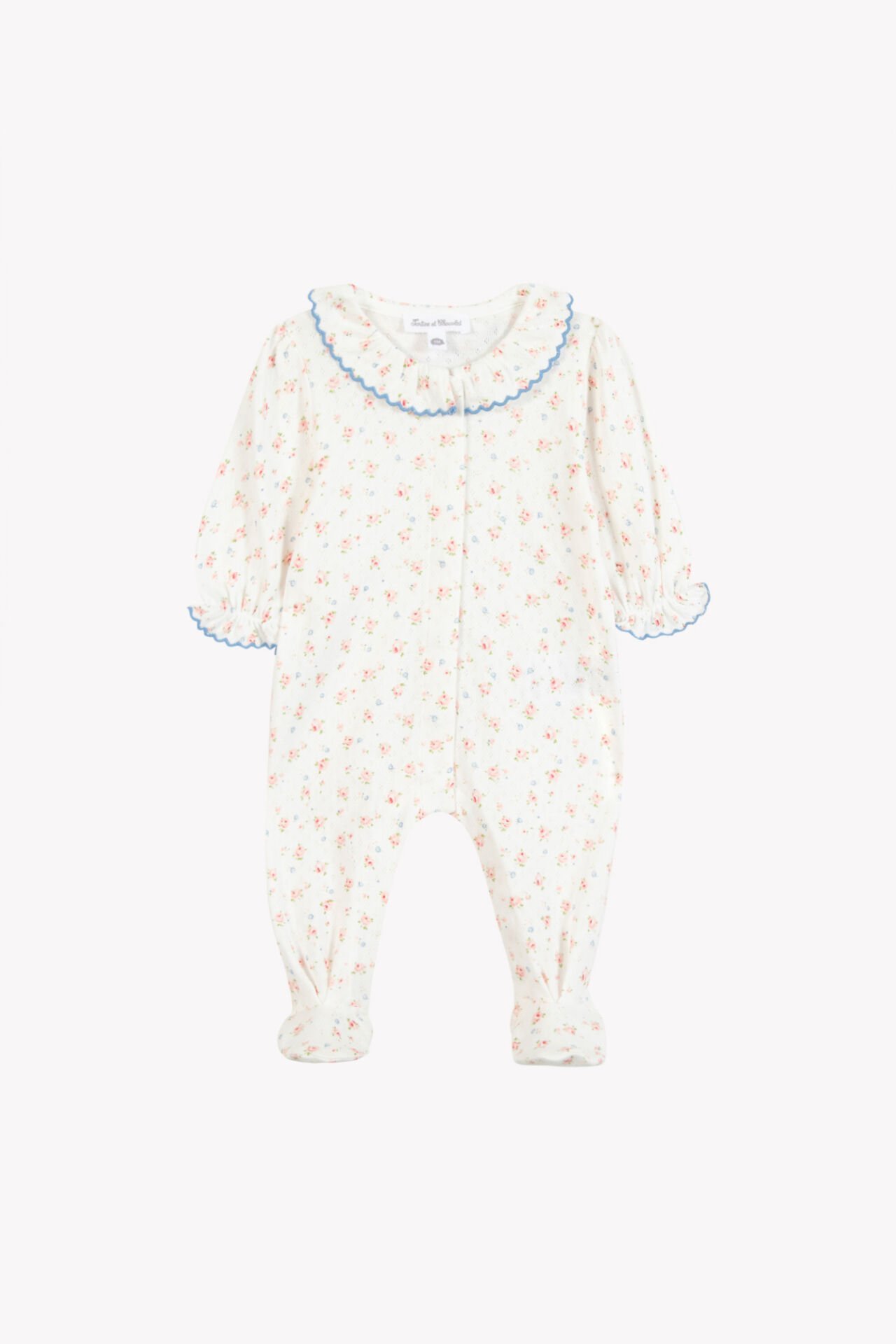 Kız Bebek Çiçek Desenli İnce Tulum