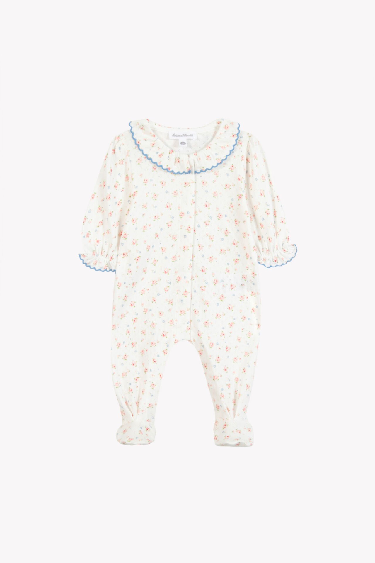 Kız Bebek Çiçek Desenli İnce Tulum