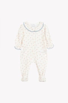 Kız Bebek Çiçek Desenli İnce Tulum