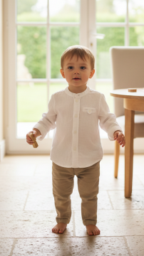 Erkek Bebek & Çocuk Keten Gömlek