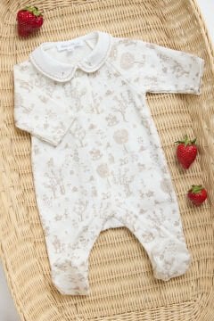 Bebek Ekru Desenli İnce Tulum